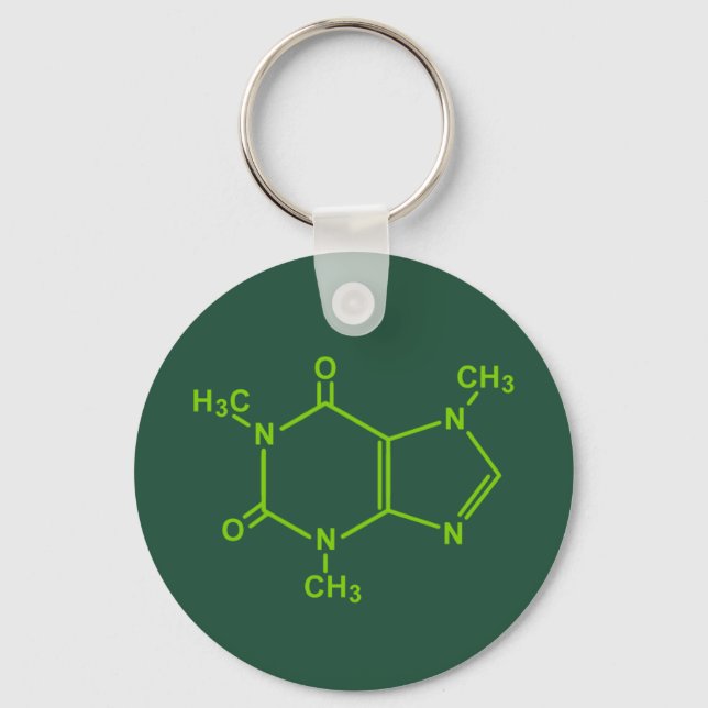 Caffeine Molecule Keychain (Front)
