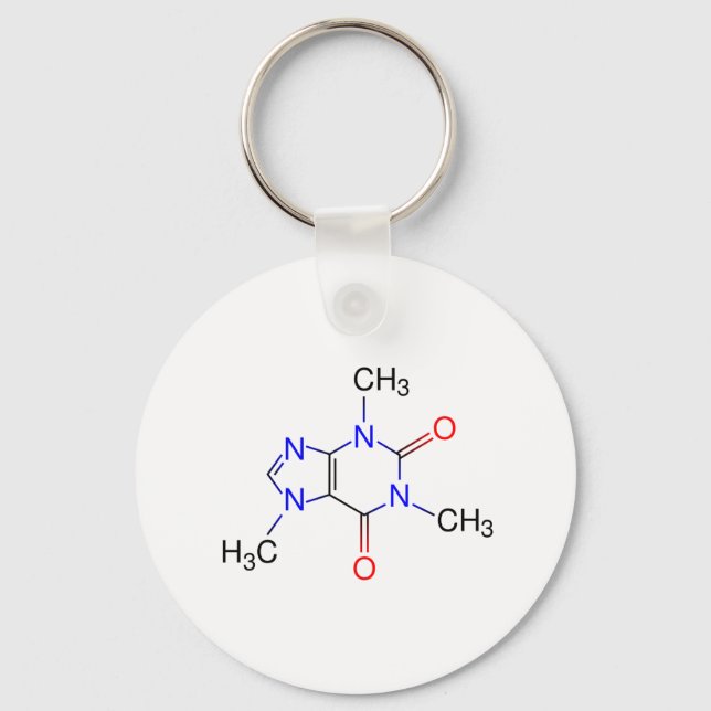 Caffeine Molecule Keychain (Front)