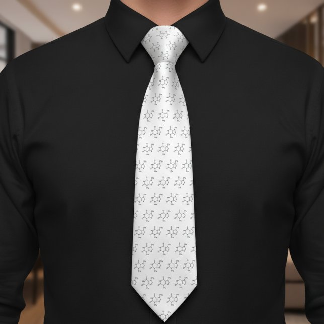 Caffeine Molecule Science Tie (Caffeine Molecule Science Neck Tie)