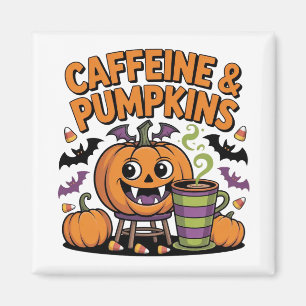 Caffeine & Pumpkins – Halloween Design Magnet