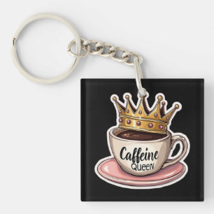 Caffeine Queen - Crowned By Coffee Keychain