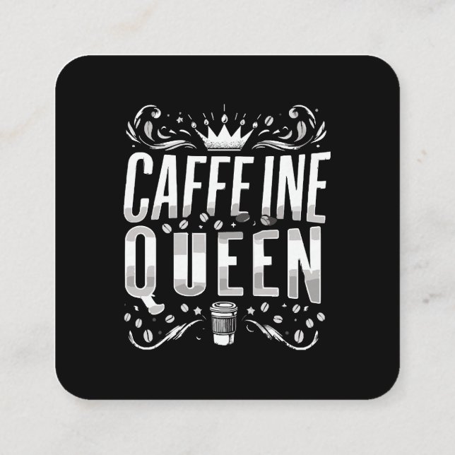 caffeine queen square business card (Back)