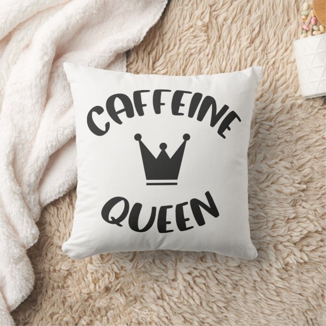 Caffeine Queen Throw Pillow (Blanket)