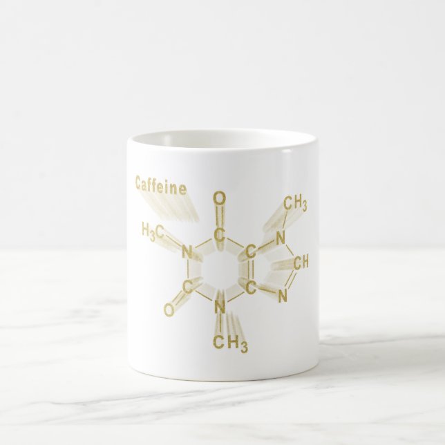 Caffeine Structural chemical formulgold Coffee Mug (Center)