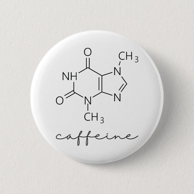 Caffeine Structure 2 Inch Round Button (Front)