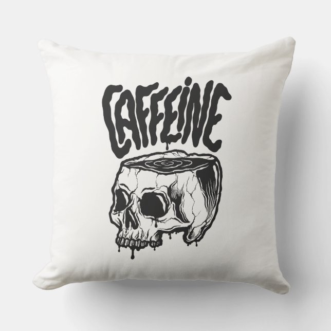 Caffeine Throw Pillow (Front)