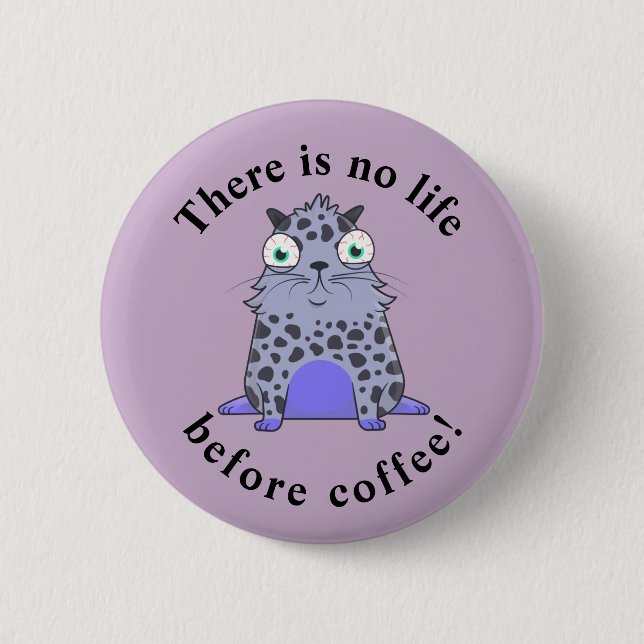 Caffelotta cryptokitty wants coffee 2 inch round button (Front)