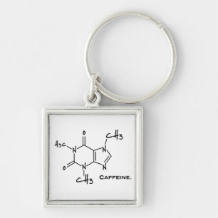Caffiene molecule (chemical structure) keychain