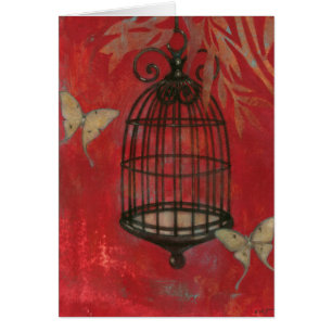 Cage à oiseaux décorative avec des papillons