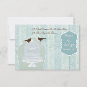 Cage d'oiseau bleu chic, inséparables RSVP 3,5 x 5