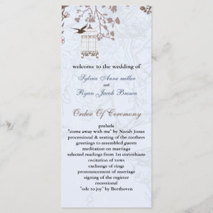 cage d'oiseau bleu floral, programmes de mariage i