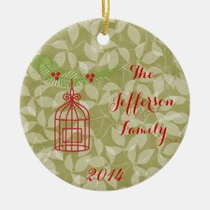 Cage d'oiseau de Noël personnalisé Ornement de fam