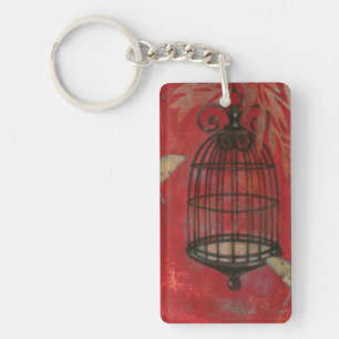 Cage d'oiseaux décorative avec papillons