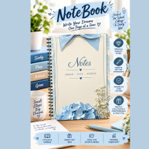 Cahier à la littérature vintage Nivea | Fleurs ble