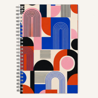 Cahier à motif d'arche géométrique rétro gras