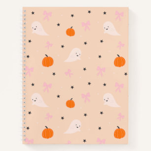 Cahier à motif de fantôme d'Halloween d'automne mi