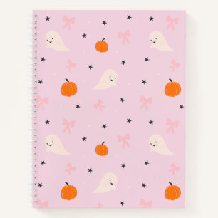 Cahier à motif de fantôme Halloween rose mignon