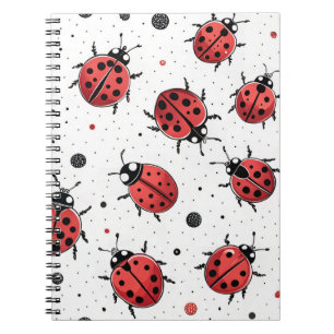 Cahier à motif joli coccinelle