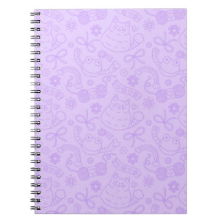 Cahier à motifs "Un ami pour tout le monde" lavand