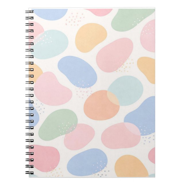 Cahier à reliure spirale à formes abstraites paste (Devant)