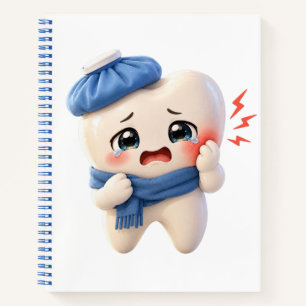 Cahier à reliure spirale à motif de dent mignonne 