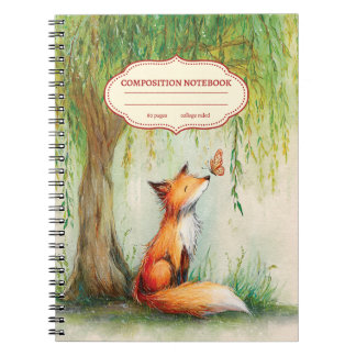 Cahier à reliure spirale aquarelle Renard et Papil