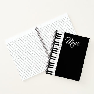 Cahier à reliure spirale Clavier de piano 21,59 cm