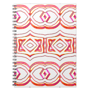 Cahier à reliure spirale, design tendance rouge bl