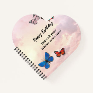 Cahier à reliure spirale en forme de cœur