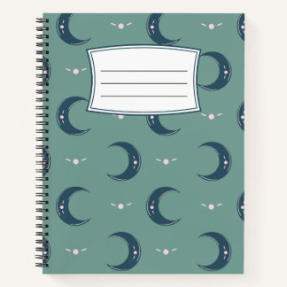 Cahier à reliure spirale motif Lune 21,59x27,94 cm