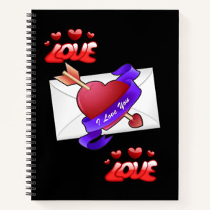 Cahier à reliure spirale pour la Saint-Valentin