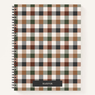 Cahier à spirale à carreaux vichy