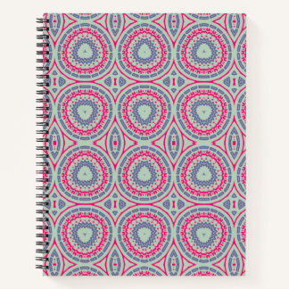 Cahier à spirale à motif circulaire rose