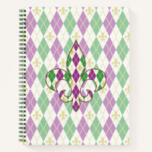 Cahier à spirale Argyle Mardi Gras