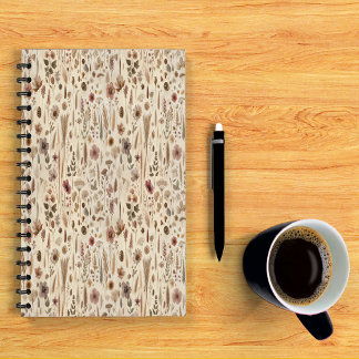 Cahier à spirale aux fleurs pressées du Herbarium 