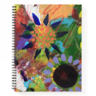 Cahier à spirale avec motif de fleurs abstraites