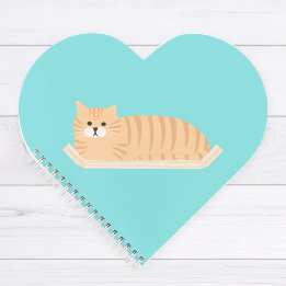 Cahier à spirale avec un chat tigré orange mignon