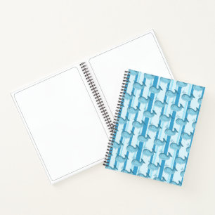 Cahier à spirale bébé baleine mignonne rayures ble