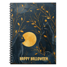 Cahier à spirale Black Cat Happy Halloween