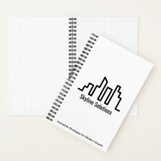 Cahier à spirale blanche avec design minimaliste