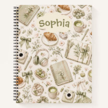 Cahier à spirale botanique vintage
