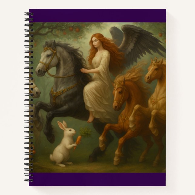 Cahier à spirale Chevaux et Anges de Conte de Fées (Devant)