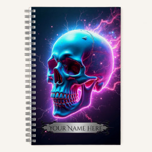 Cahier à spirale crâne néon
