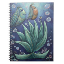 Cahier à spirale de fantaisie esthétique sous-mari