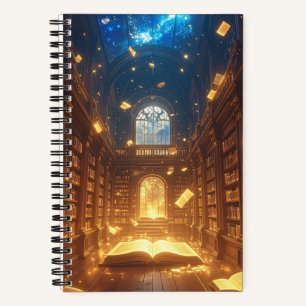 Cahier à spirale de la bibliothèque enchantée