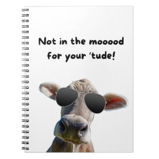 Cahier à spirale de la vache pas d'humeur