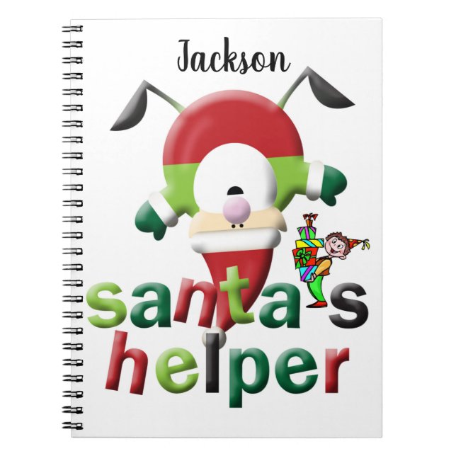Cahier à spirale de Noël Assistant du Père Noël  (Devant)