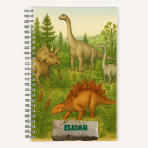 Cahier à spirale dinosaures préhistoriques et jung
