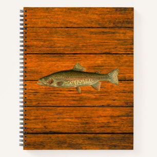 Cahier à spirale en bois de truite arc-en-ciel