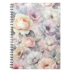 Cahier à spirale Fleurs élégantes de rose